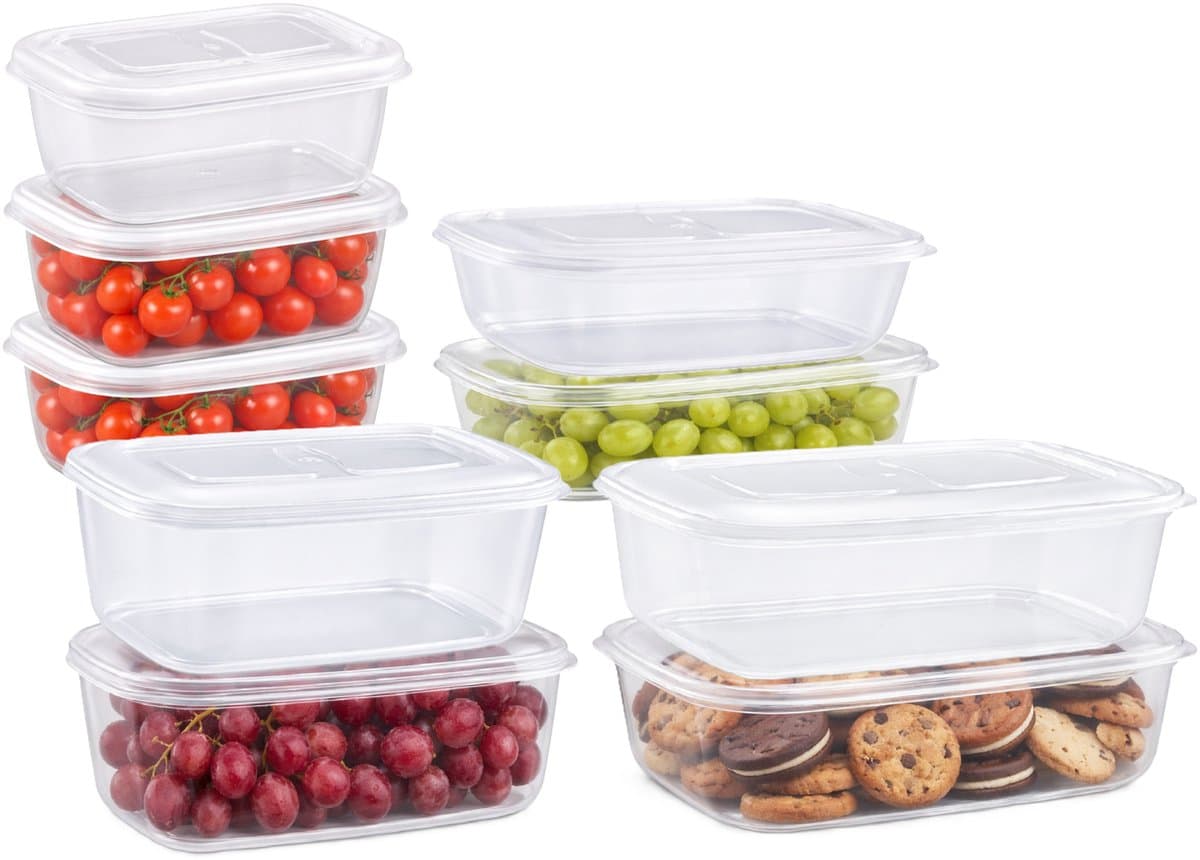 Plasticforte Vershoudbakjes set Classic - 9x stuks - vriezer en magnetron - kunststof - diverse maten - 500-800-1200-1800 ml - nestbaar