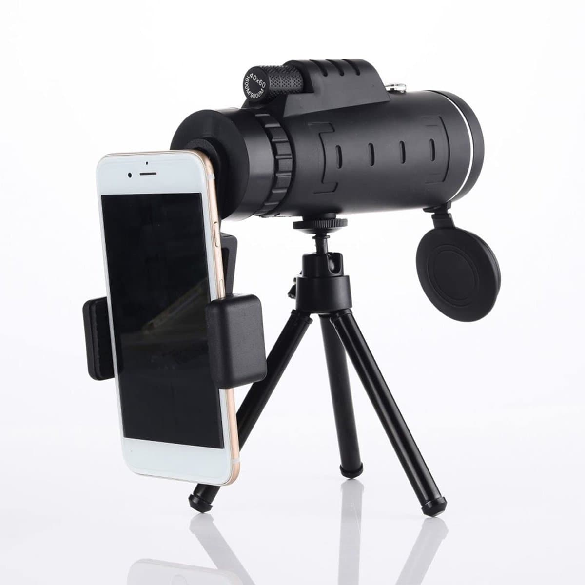 Allecto - High Power Monoculaire Telescoop - Waterdicht - Met Telefoonclip en Statief - Geschikt voor Wandelen en Jagen - 40X60 HD Nachtzicht - Vog...