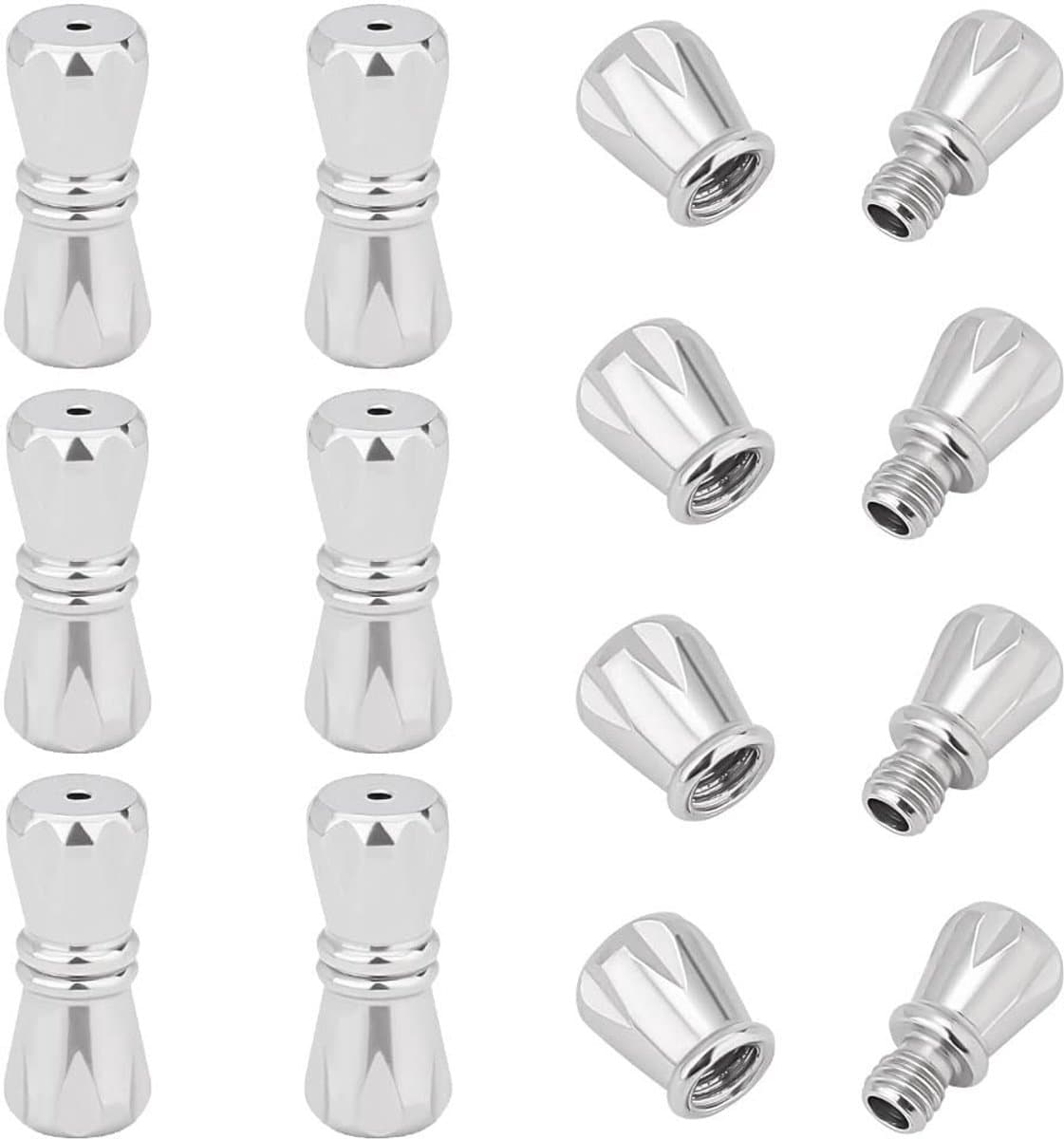 Schroefsluitingen Sieraden - Ketting Sluiting - Sieraden Maken - Duurzaam Roestvrij Staal - 10 Sets 11.5mm - Zilverkleurig