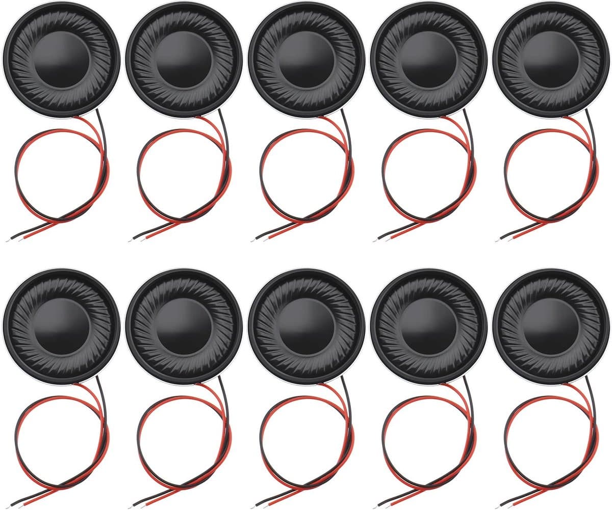 Allecto - Interne Luidsprekers - Mini-luidsprekers voor DIY - Zwart - Magnetische Luidsprekers - 10 stuks 2 W - Geschikt voor Elektronische Project...