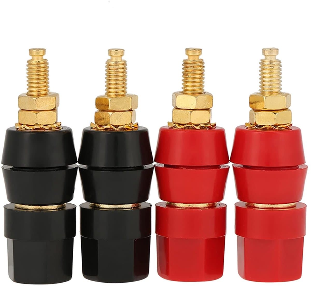 Store_9 - Audio Speakers Binding Post Set - Geschikt voor Banana Plug - 4-delig - Zwart en Rood - Voor Hoge Geluidskwaliteit - Verbeter de Audiopre...