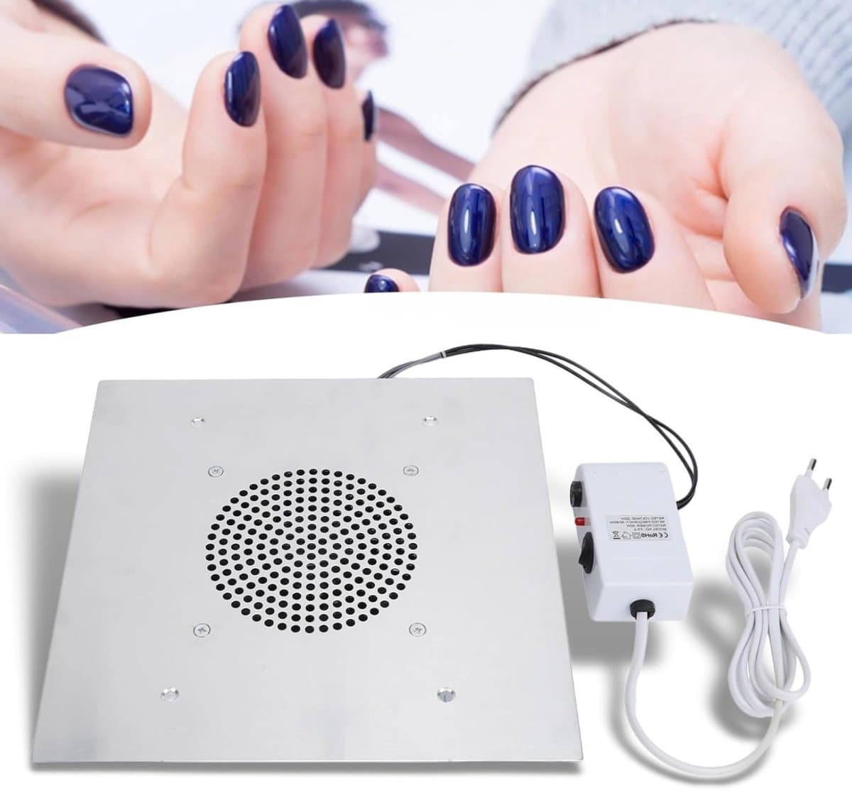 Krachtige Nageldust Collector, 60W Stofzuiger voor Nagels, Effectieve Stofafzuiger voor Manicure en Poly Nagels, Ideaal voor Thuis en Salon Gebruik