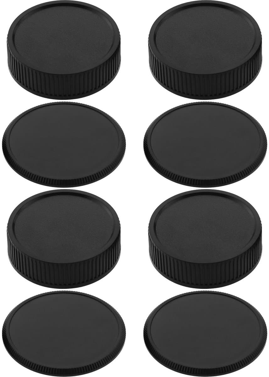 SolidChoice - Body Cap Camera Achter Cap - Stofdicht en Krasbestendig - Zwart - Geschikt voor M42 Lens - 4 Sets - Perfecte Bescherming voor Je Camera