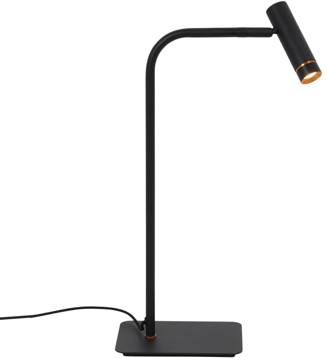 Tafellamp Lumo 4606ZW - zwarte verstelbare LED leeslamp - modern retro stijl - Mexlite 45 cm, draaibaar en kantelbaar, van metaal en elektronica