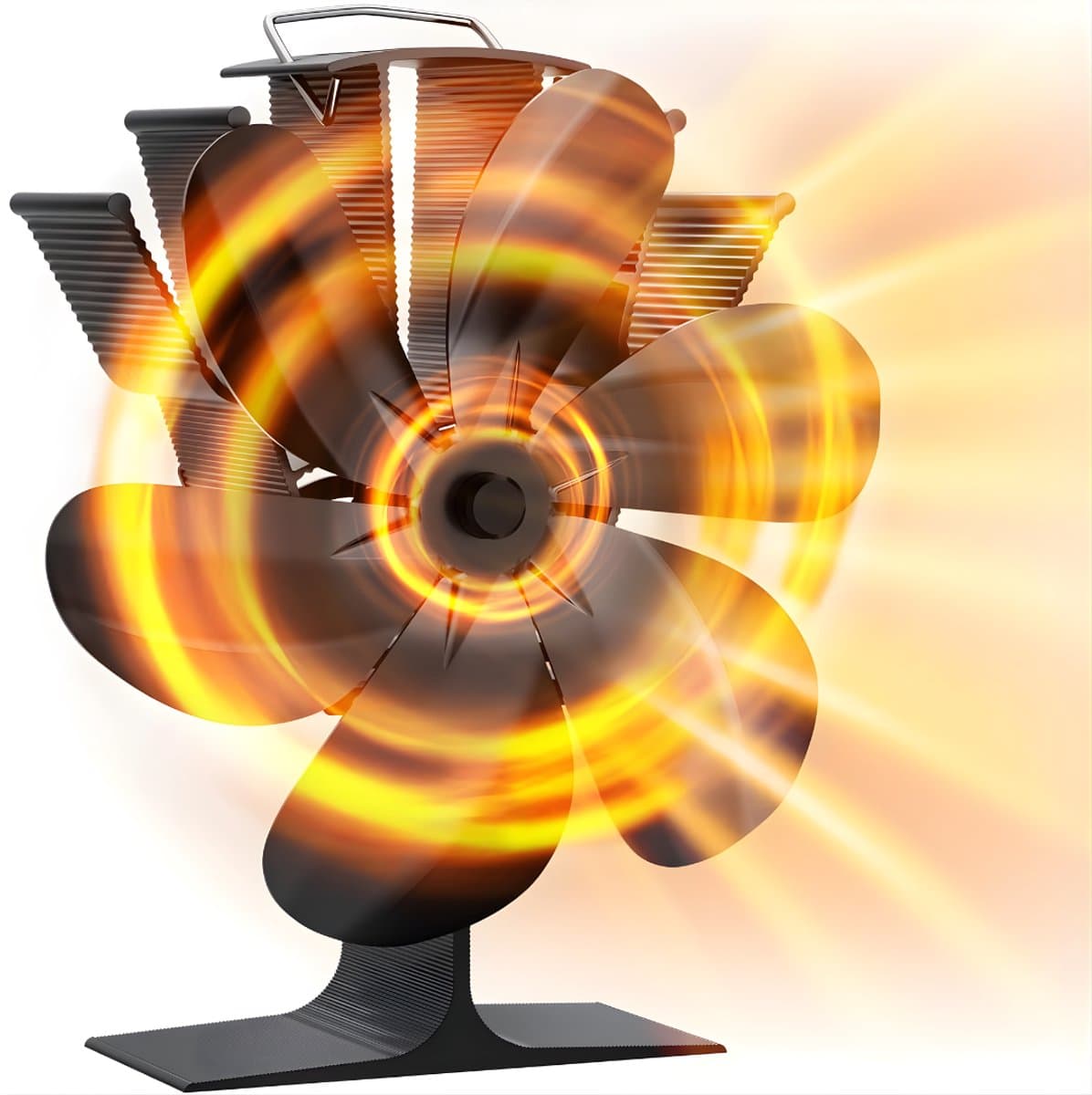 Zyrex® Kachelventilator - Kachel Elektrisch - Kachelventilator Voor - Zwart - 13cm x 19cm x 22cm