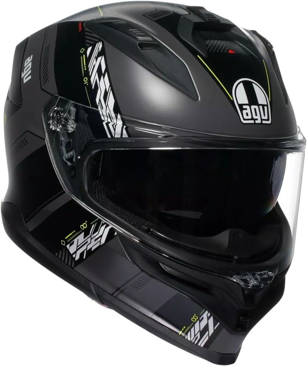 AGV K7 Kyber Mat Zwart Geel Integraalhelm - Maat M - Helm