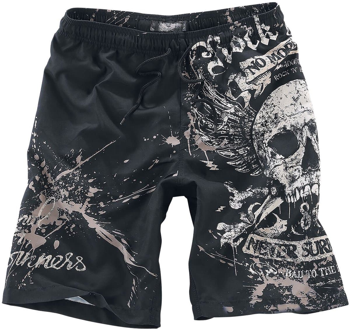 Rock Rebel by EMP Zwarte zwembroek met rocky print - Heren - 4XL