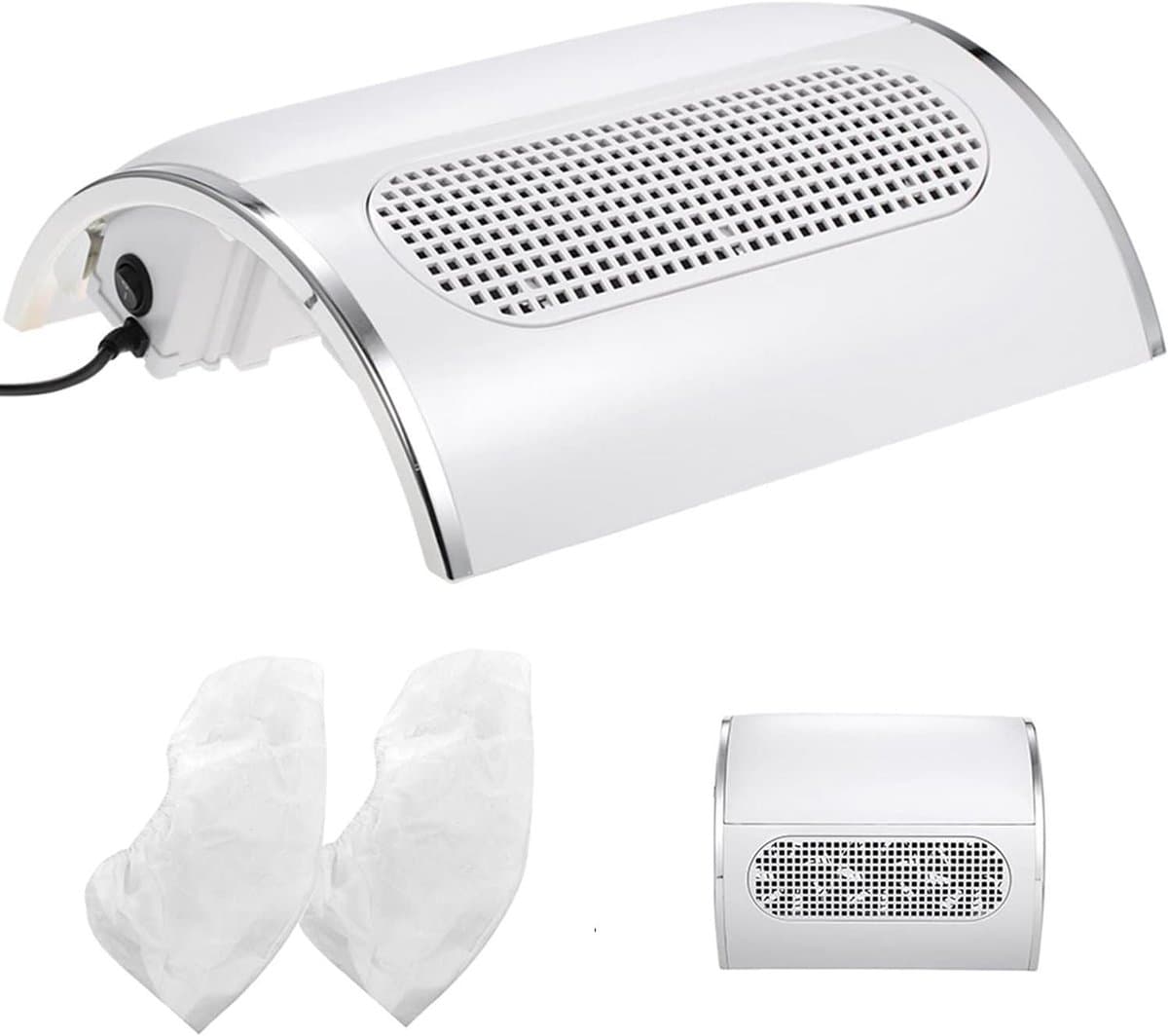 Nagelstofzuiger Tafelmodel - Manicure Afzuiger - Stofvrije Manicure - Krachtige Zuigkracht - 40 Watt - Wit
