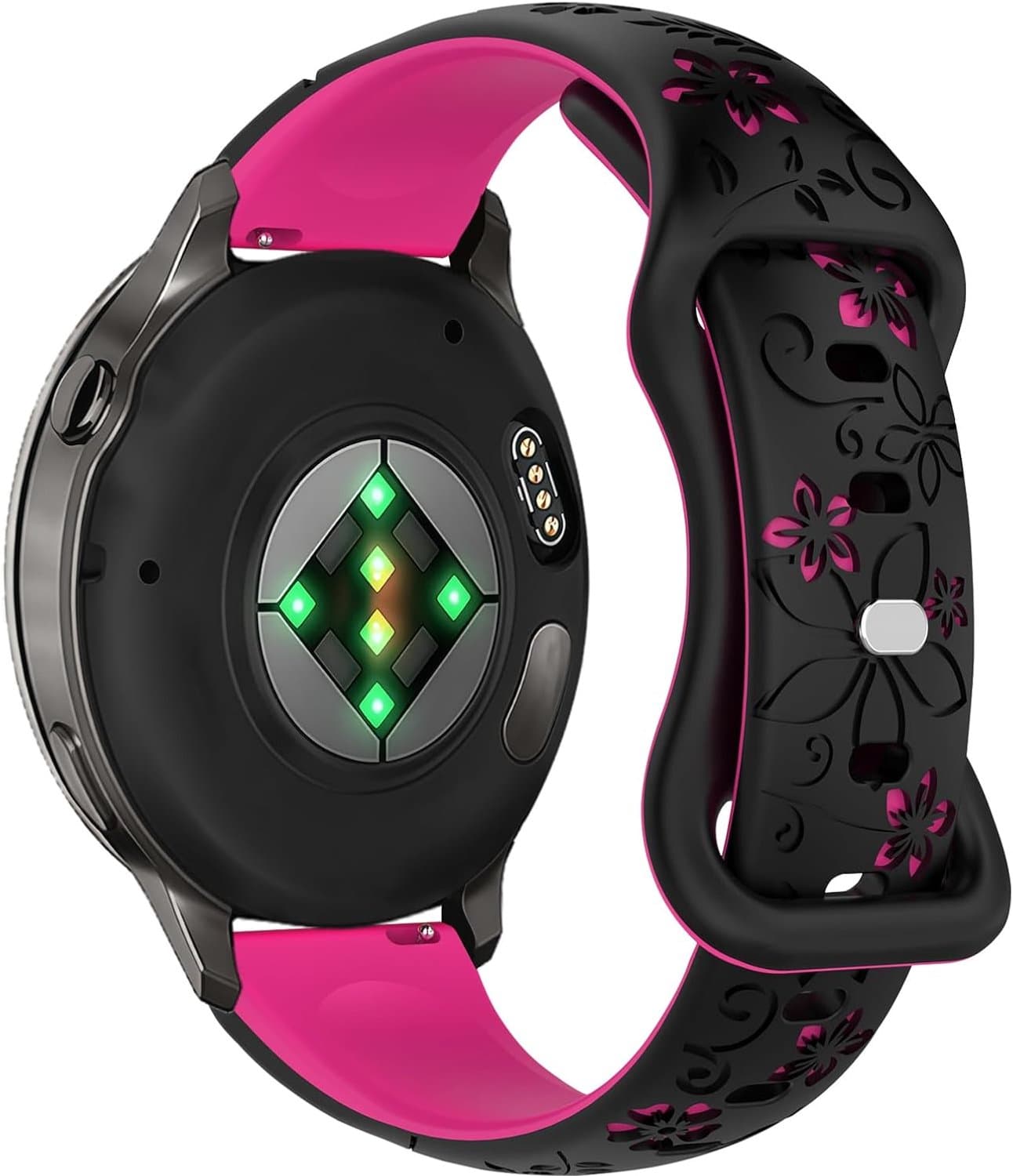Armband 18 mm voor Garmin Venu 4 41 mm - Siliconen - Bloemengegraveerd - Comfortabel voor sport - ShopVlot