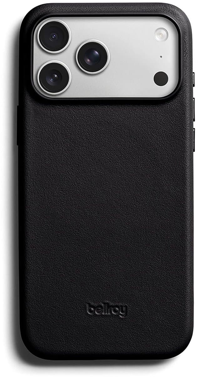 Bellroy Full Lederen iPhone 18 Pro Max Hoesje – Compatibel met MagSafe – Twee Accessoire Bevestigingspunten – Duurzaam en Stijlvol Ontwerp - Zwart