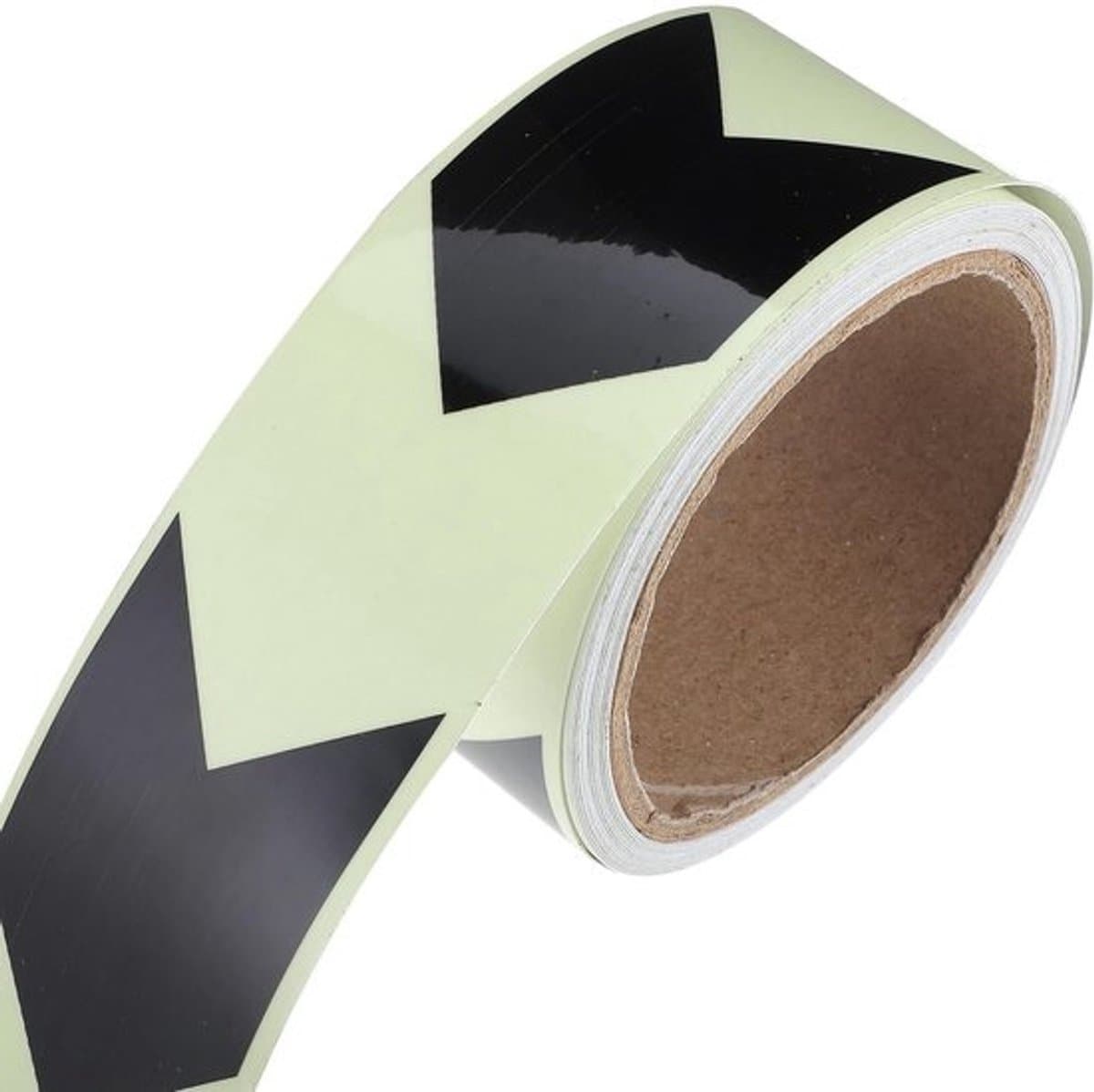 Lichtgevende pvc-tape - Fluorescerend effect - Richtingaanwijzing - Veiligheid - Sterke hechting - Glad oppervlak - 500 x 5 cm - Groen - Zwart