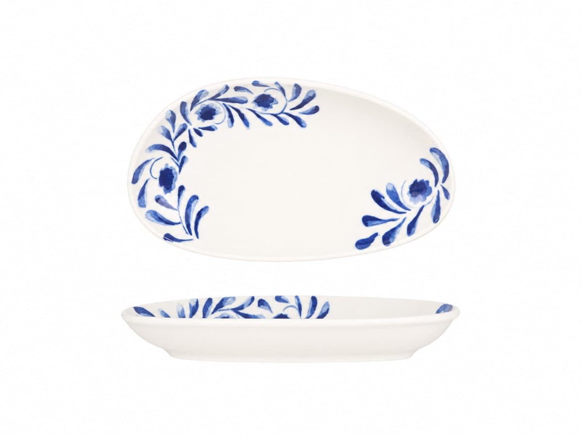 Bonna Serveerschaal - Lavis Blue - Porselein - 20x12 cm (240cc) - set van 2