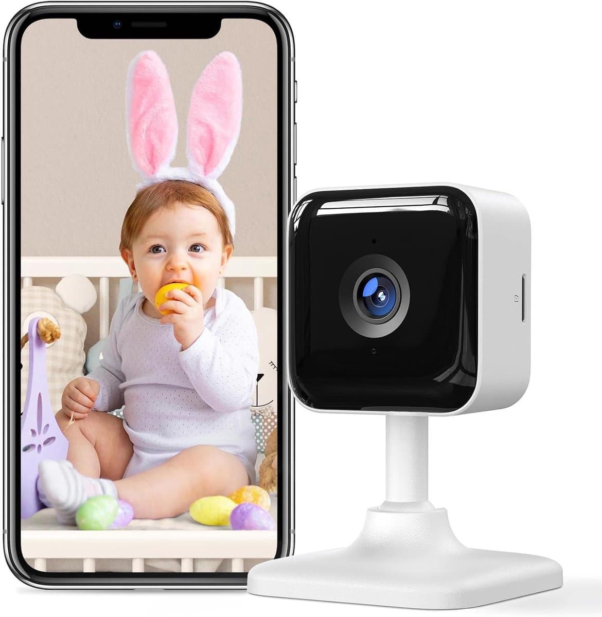 Babyfoon met Camera - Kindbewaking App - Baby in de gaten - Nachtzicht Bewegingsdetectie - 1080P HD - Wit