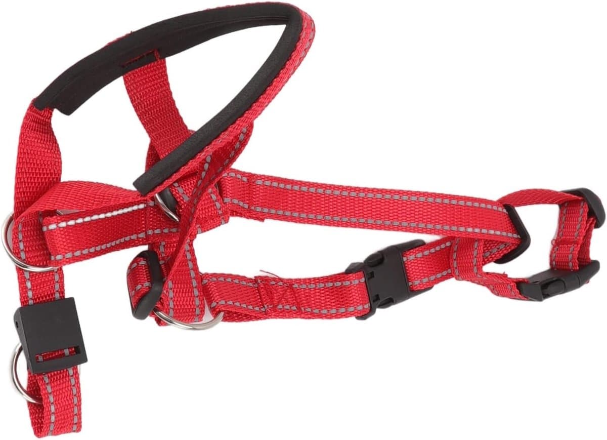 Ademend Hondenharnas met Verstelbare Leash en Mondbescherming voor Gemakkelijke Buitensp walks, Rood, Geschikt voor Alle Hondenrassen