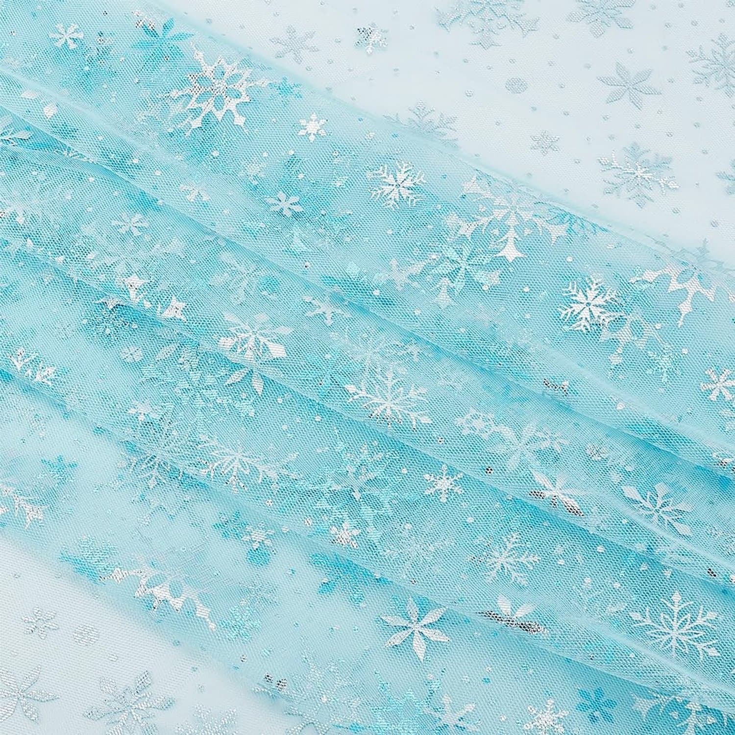 Sneeuwvlok Mesh Stof 3 x 1,5 m - Decoratieve Stof - Doe-het-zelf Kleding - Trouwjurk - Woondecoratie - Zachte Polyester 0,1 mm dik - Tule