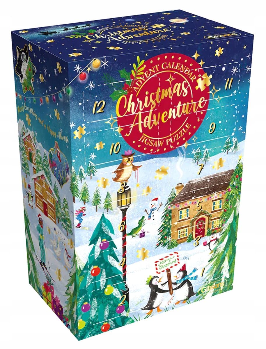 Gibsons Adventskalender Puzzels - 24 Dagen Kerstpret, 42-60 Stukjes