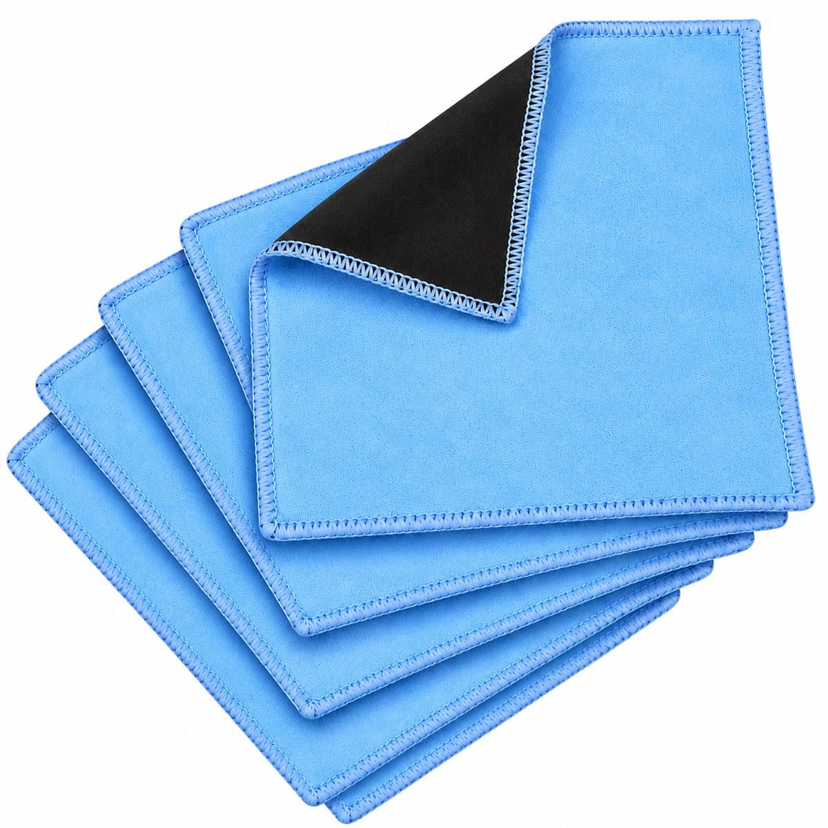 Microvezeldoekjes - 5-pack - 17 x 16cm - Dubbelzijdige reinigingsdoeken - Microvezel- en suède doek voor smartphones, lcd-tv, tablets, laptopschermen, cameralenzen en andere gevoelige oppervlakken