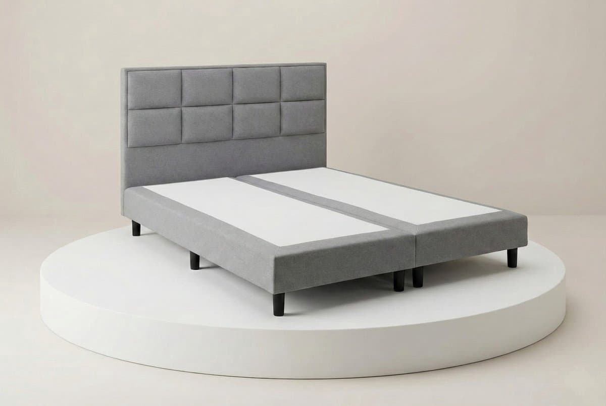 Boxspring DreamLux - 70x210 Zonder matras - Grijs Glad - Puntrust Bedden