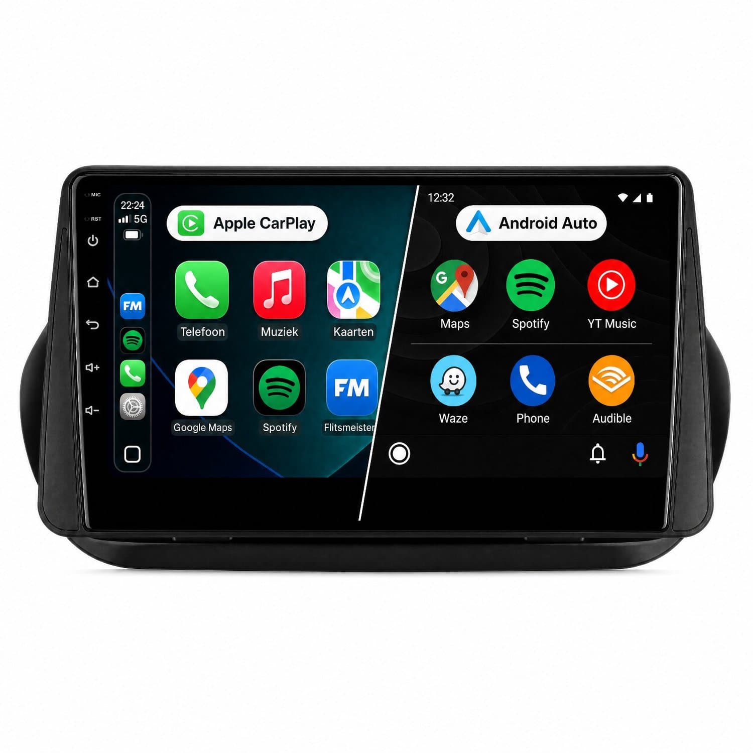 Navibop Autoradio geschikt voor Fiat Fiorini Citroen Nemo Fiat Qubo Peugeot Bipper Peugeot Bipper Tepee 2008 t/m 2018 - Draadloos Apple CarPlay & Android Auto - 9 inch touchscreen - Android 15 - 2GB/64GB - Navigatie - Bluetooth - DAB+ ready - 2 din
