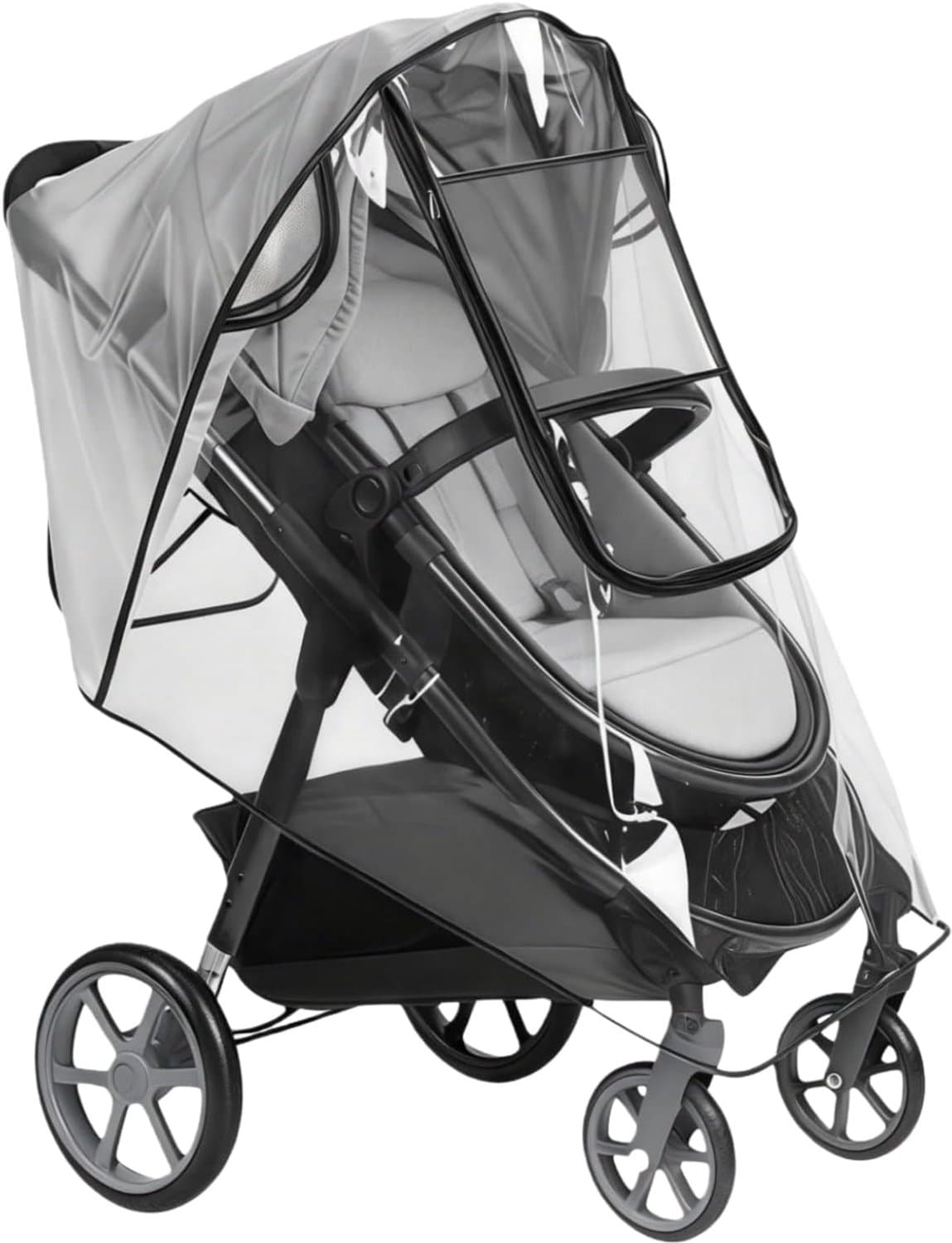 SnelShoppen - Universele Regenhoes voor Buggy en Kinderwagen, Waterdichte Stroller Rain Cover met Contactraampje, Hoogwaardig EVA, Goede Luchtcirculat