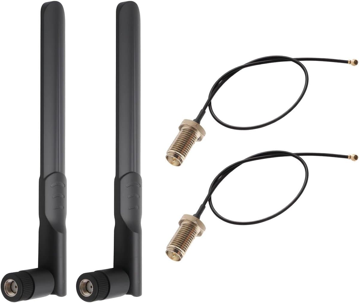 2 wifi-antennes RP-SMA mannelijk 8dBi bi-band 2,4/5/5,8 GHz