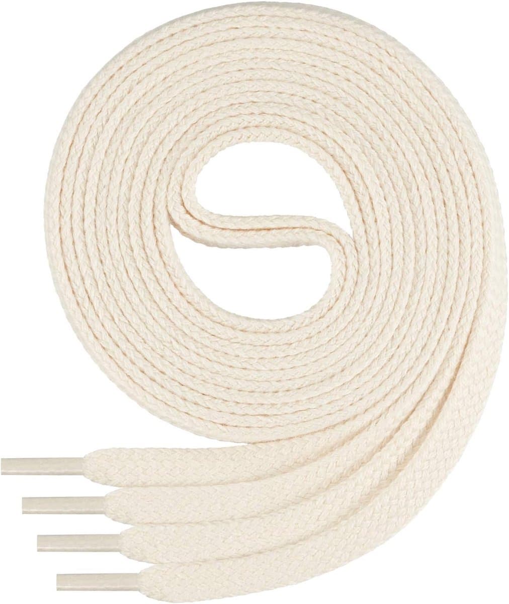 Ficchiano platte veterschoenen, 100% katoen, voor sneakers en sportschoenen, zeer scheurvast, ca. 7 mm breed, 45 cm - 200 cm lengte I Made in Europe