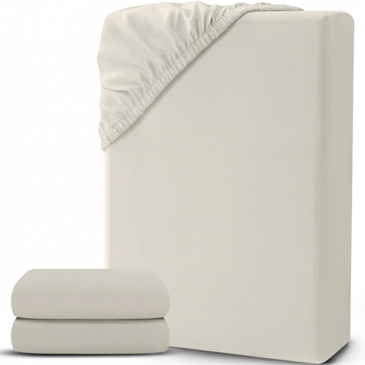 DailySupplies® Matrasovertrek 160x200 - Dekbedovertrek - Hoeslaken - Matrasbeschermer - Extra Zacht - Beige