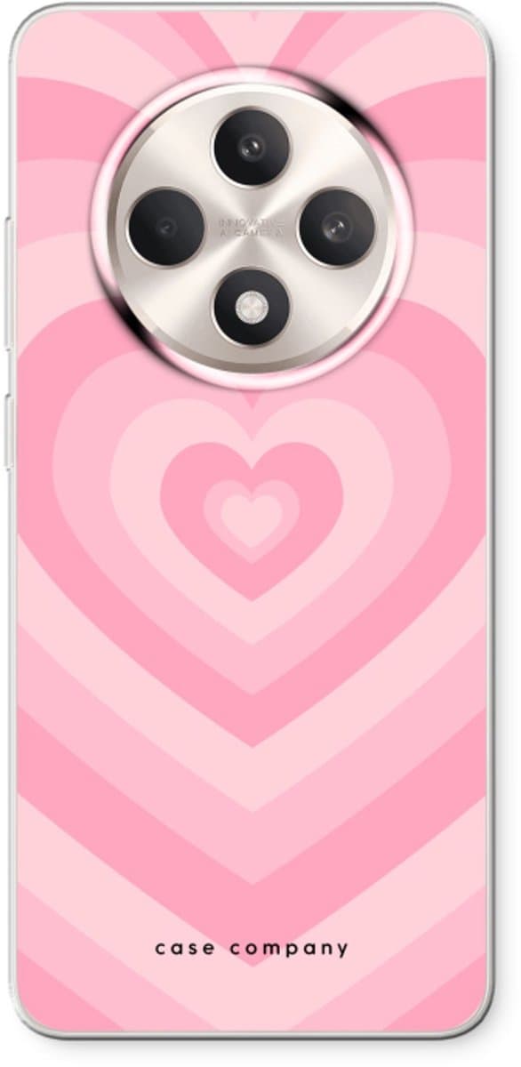 Case Company® - Hoesje geschikt voor Oppo Reno12 F hoesje - Hart Roos - Soft Cover Telefoonhoesje - Bescherming aan alle Kanten en Schermrand