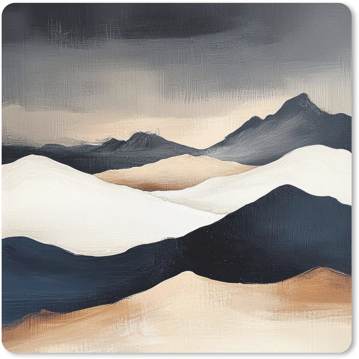 Muismat 30x30 cm - Mousepad Bergen - Donkerblauw - Landschap - Muismatten
