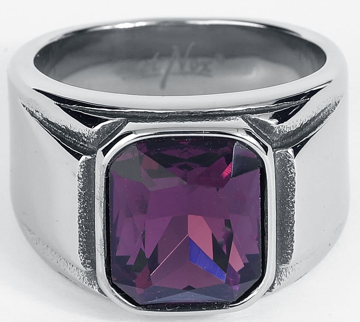 etnox Simply Purple Unisex Ring - zilverkleurig - 59