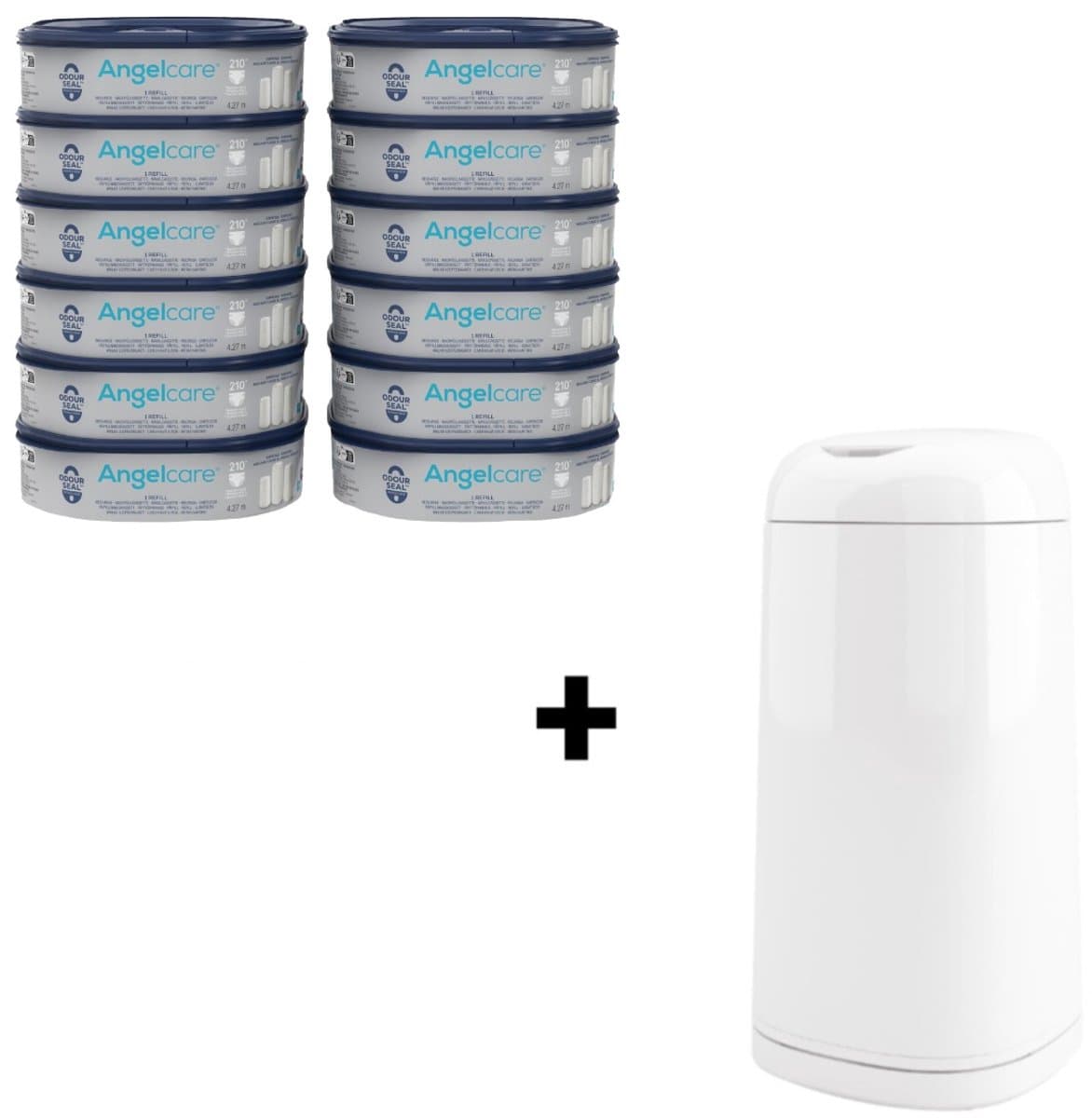 Angelcare 12-pack Navulcassette incl. Witte Dress Up Luieremmer