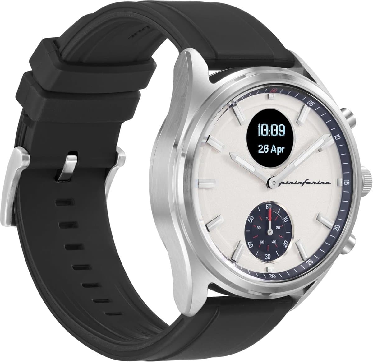 Pininfarina Sport Sintesi smartwatch, hartslagmeting, fitnesstracker, FKM-band, slaapmeting, GPS-tracker, batterijduur van 30 dagen, compatibel met Android en Apple