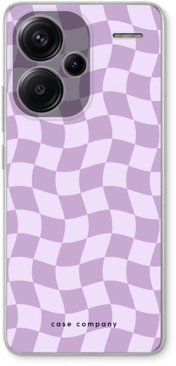 Case Company® - Hoesje geschikt voor Xiaomi Redmi Note 13 Pro plus hoesje - Grid Paars - Soft Cover Telefoonhoesje - Bescherming aan alle Kanten en Schermrand