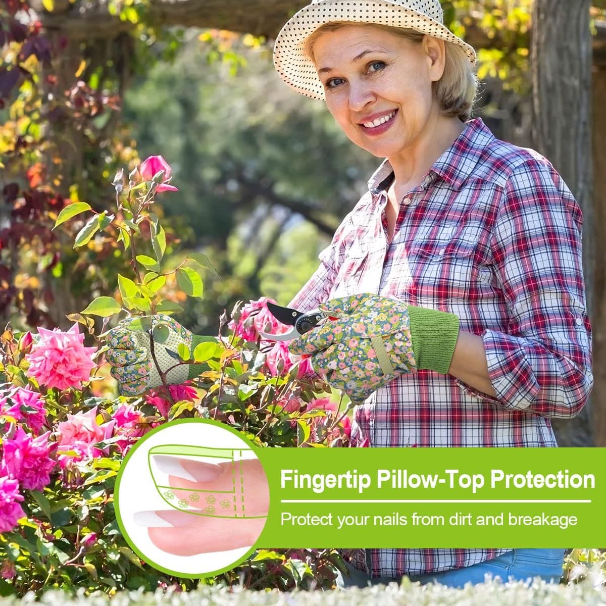 Famanu - Tuinhandschoenen voor dames/dames, 2 paar antislip tuinhandschoenen, ademende handschoenen voor in de tuin, lichte werkhandschoenen voor op de boerderij, in de tuin (universele maat)