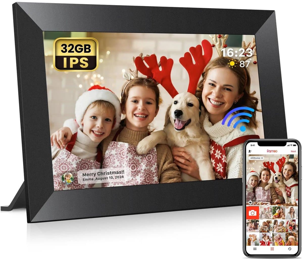 Digitale Fotolijst - Digitale Fotokader - Met Wifi - HD - Touchscreen - 32GB - 10.1 Inch - 1280x800 IPS - Zwart - Frameo App