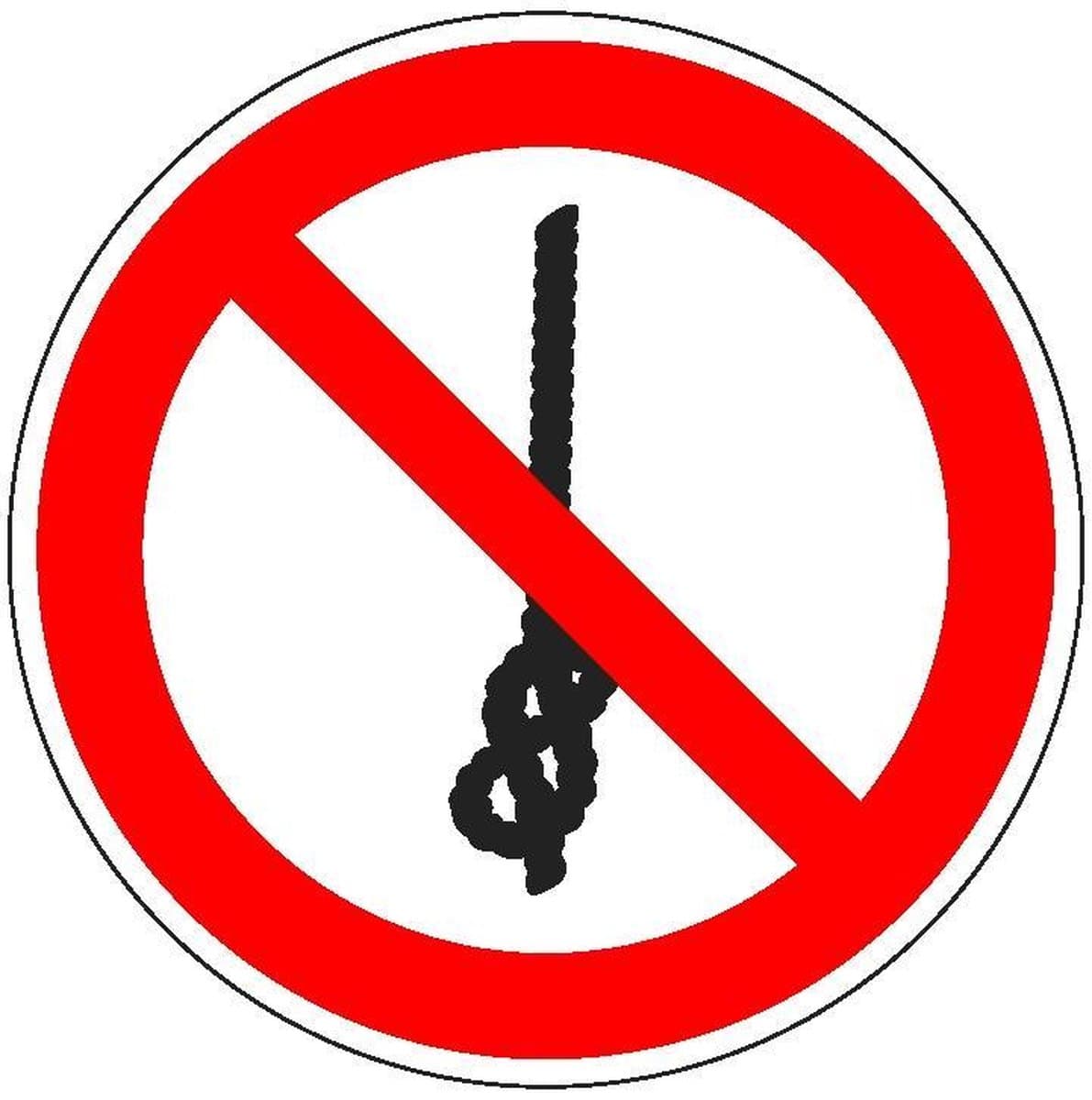 Verboden knopen te maken sticker - ISO 7010 - P030 400 mm