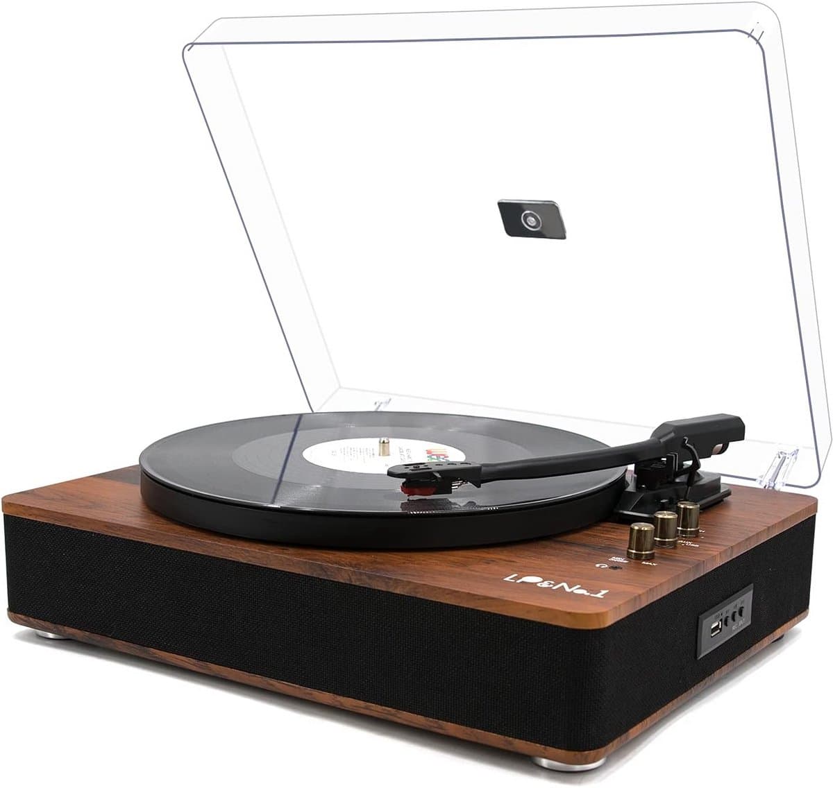 Platenspeler met Ingebouwde Speakers en USB Functie - Draaitafel met 3 Snelheden
