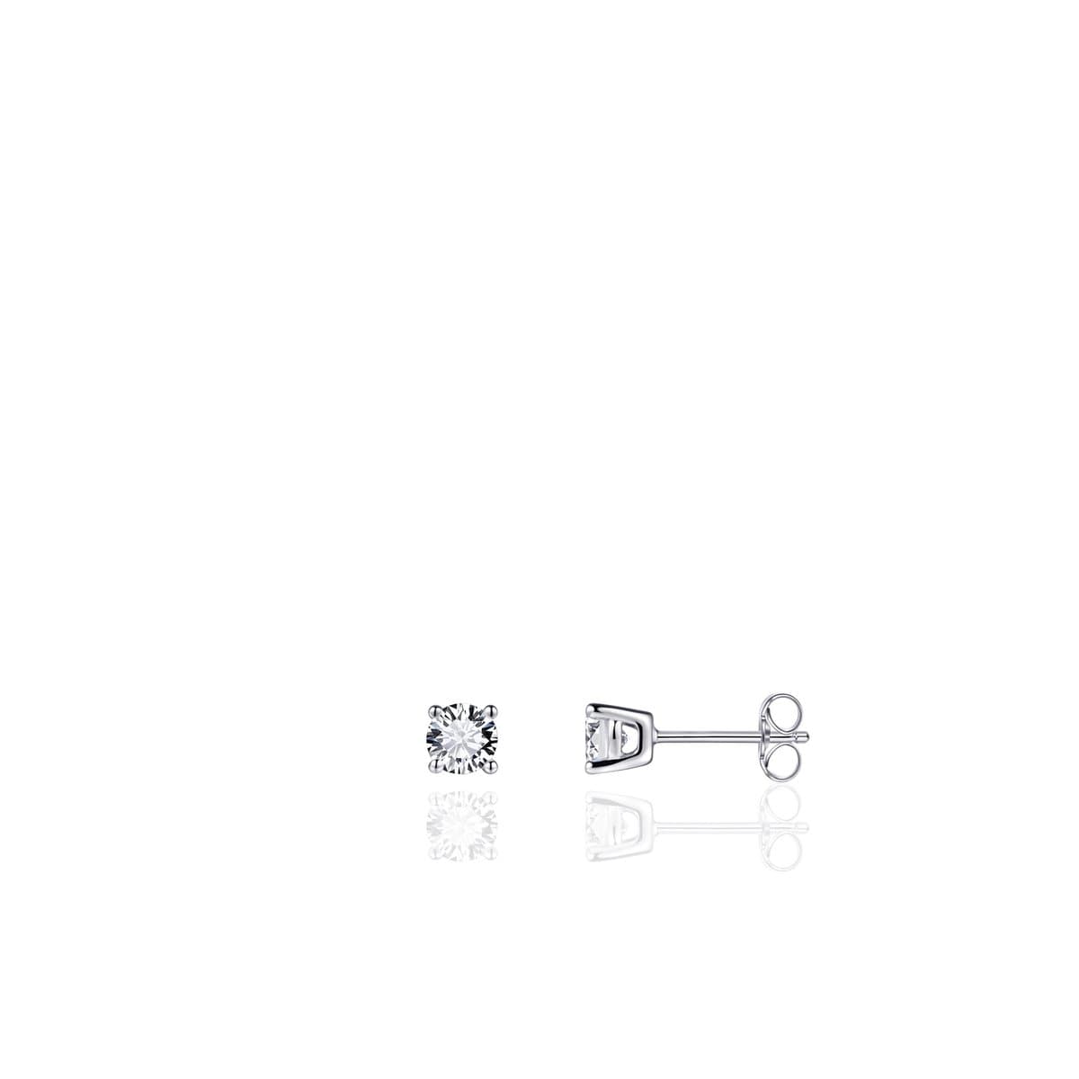 Jewels Inc. - Oorbellen - Oorsteker Solitaire gezet met Zirkonia - 3mmØ - Gerhodineerd Zilver 925