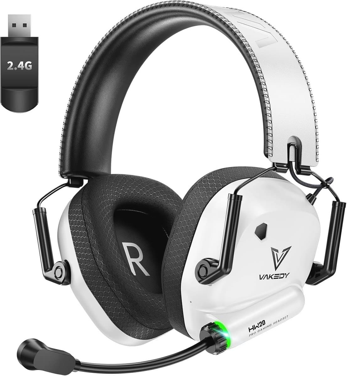 Draadloze Gaming Headset voor PC, PS5, PS4, Mac en Switch - Ruisonderdrukkende Hoofdtelefoon met Microfoon en Lage Latentie