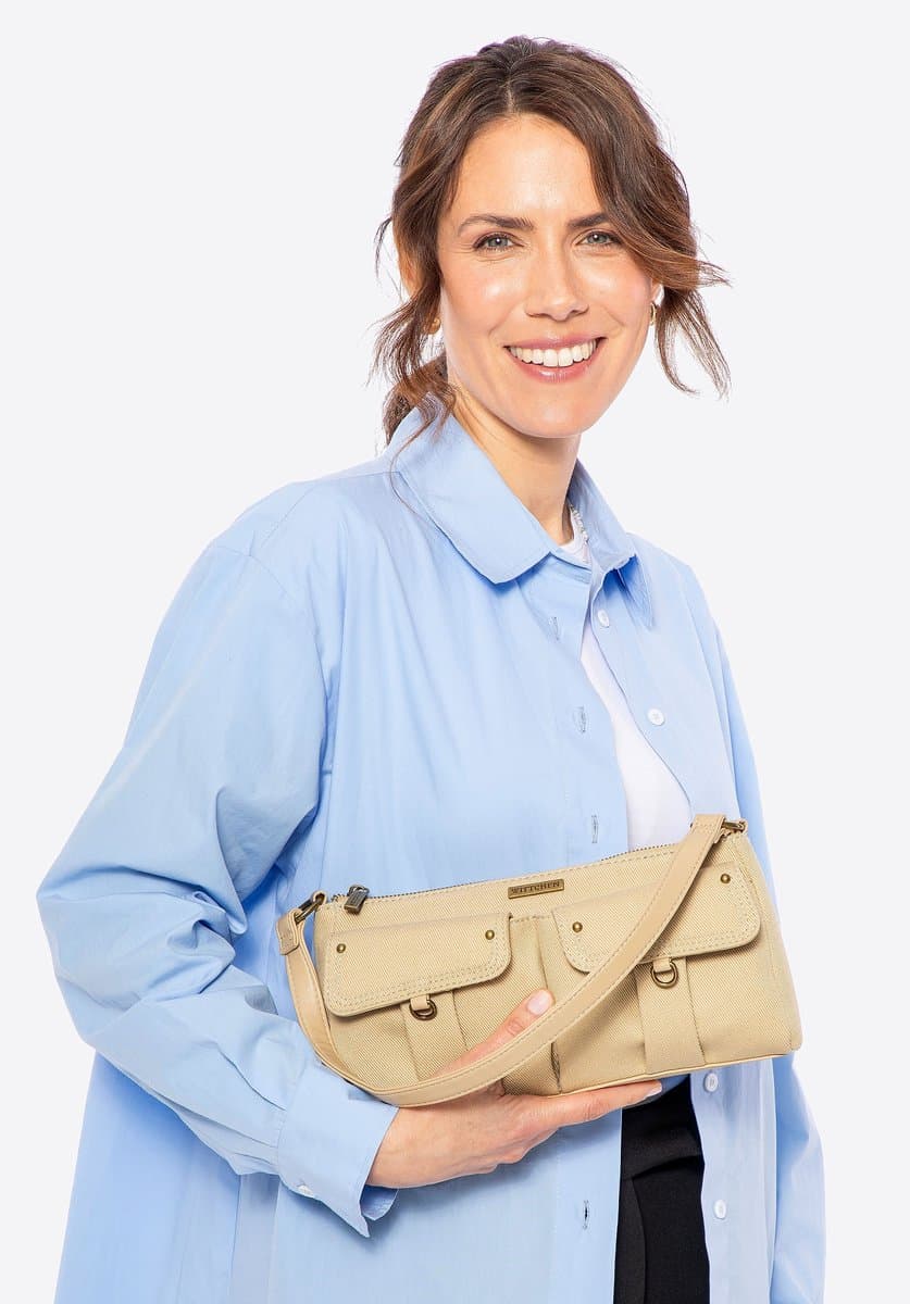 Wittchen - Schoudertas voor Dames - Bež Katoen - Met Pockets