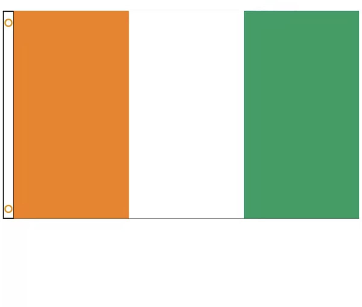 Scoby – Ivoriaanse Vlag – Ivorian Flag – Côte d’Ivoire – 90x150cm – Originele kleuren – Sterke kwaliteit – Inclusief bevestigingsringen