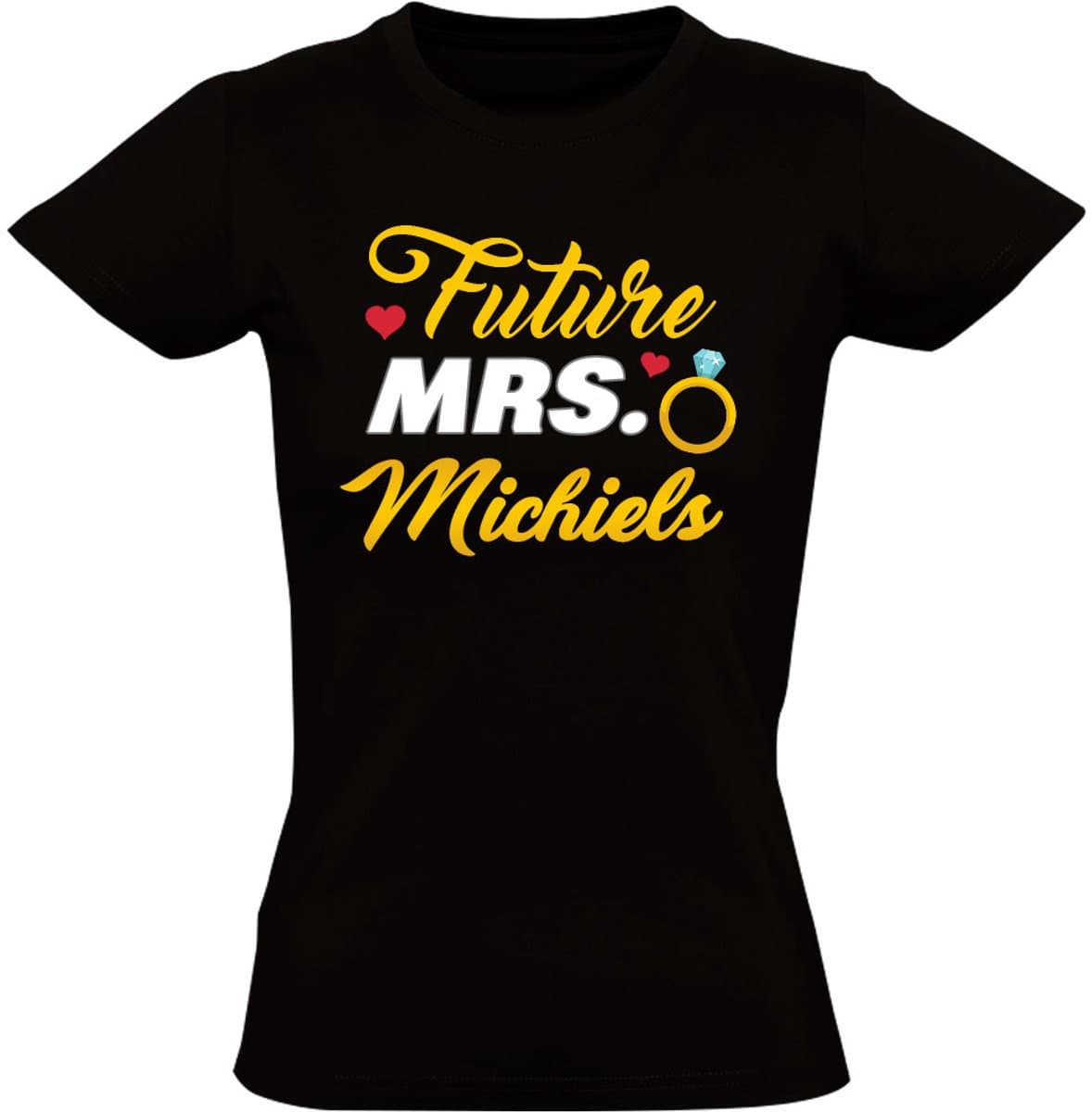 Mrs. Michiels Dames T-shirt - Vrijgezellenfeest Shirt voor Vrouwen - Huwelijk - Team Bride