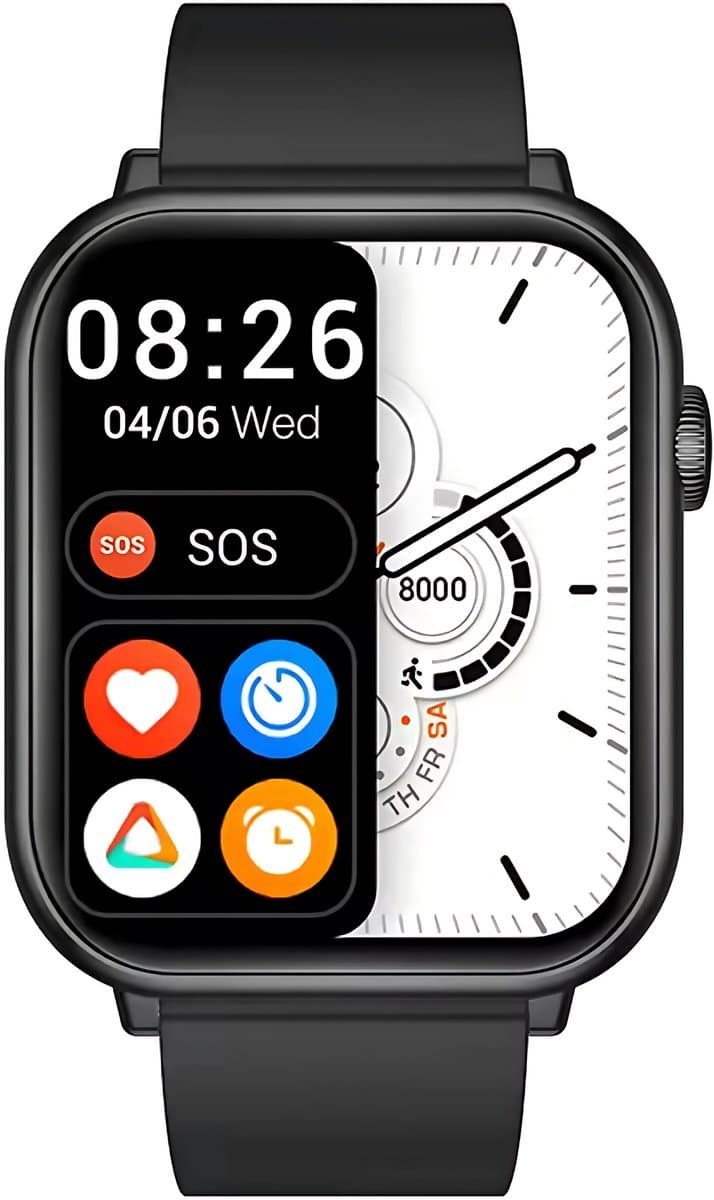 Manike QX7 Pro Smartwatch – 1,85 inch HD Display - Hartslag & Bloeddrukmeting - SpO₂ - Slaaptracking - Multisport - IP68 Waterdicht - 7 Dagen Batterij - Android & iOS Compatibel - Meldingen - Stappenteller - Sporthorloge - Activity Tracker