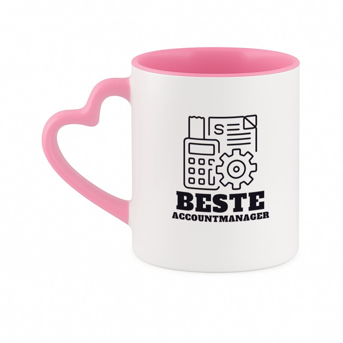 Hacebo® - Beste accountmanager koffiebeker met hart oor roze - Beste accountmanager - collega - thee mok - koffie beker - welkom - afscheid - koffiemok - 330 ML