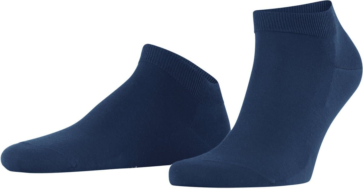FALKE ClimaWool kort eenkleurig wol lyocell sneakersokken enkelsokken heren blauw - maat 45-46