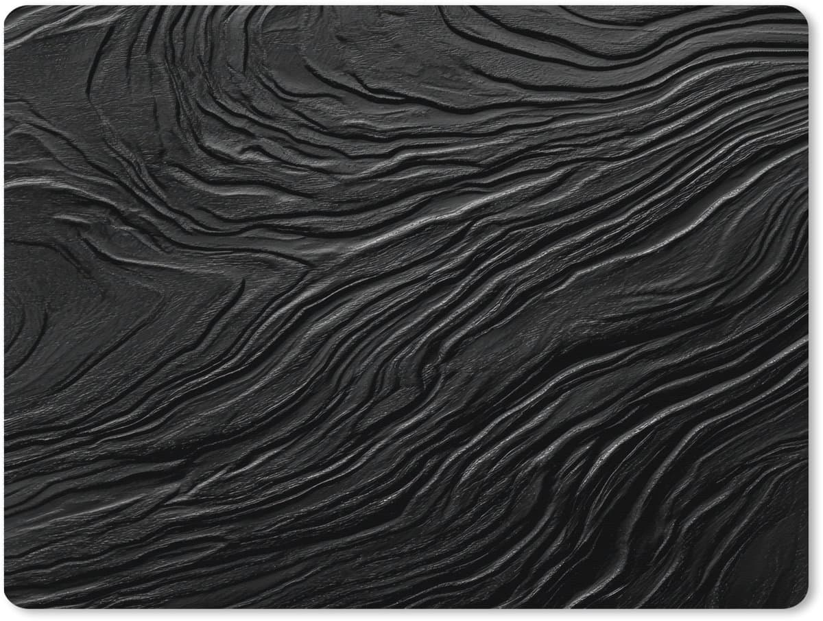 Muismat XXL 80x60 cm - Bureau onderlegger - Bureau mat Zwart - Abstract - Hout - Bureaumat - Gaming mousepad xl - Bureaulegger groot - Computer deskmat