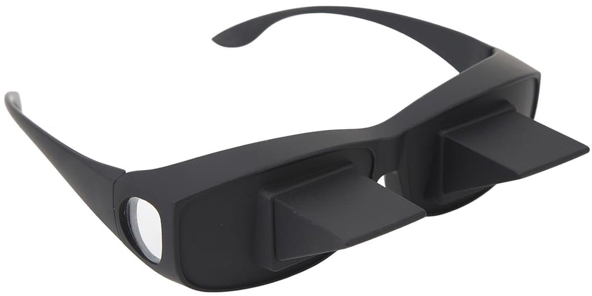Lazy Glasses, 90 Degree Horizontal High Definition Optical Glass, Bed Prism Glasses Eyeglasses for Reclining Reading and Watching TV Black with Neck Relaxation