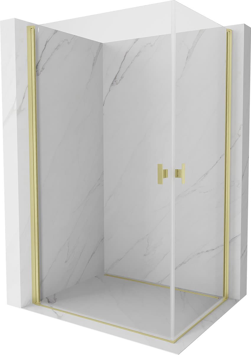 Mexen Mist-B Duo draaideur douchecabine 100 x 85 , transparant, geborsteld goud - 8A2-100-085-55-00