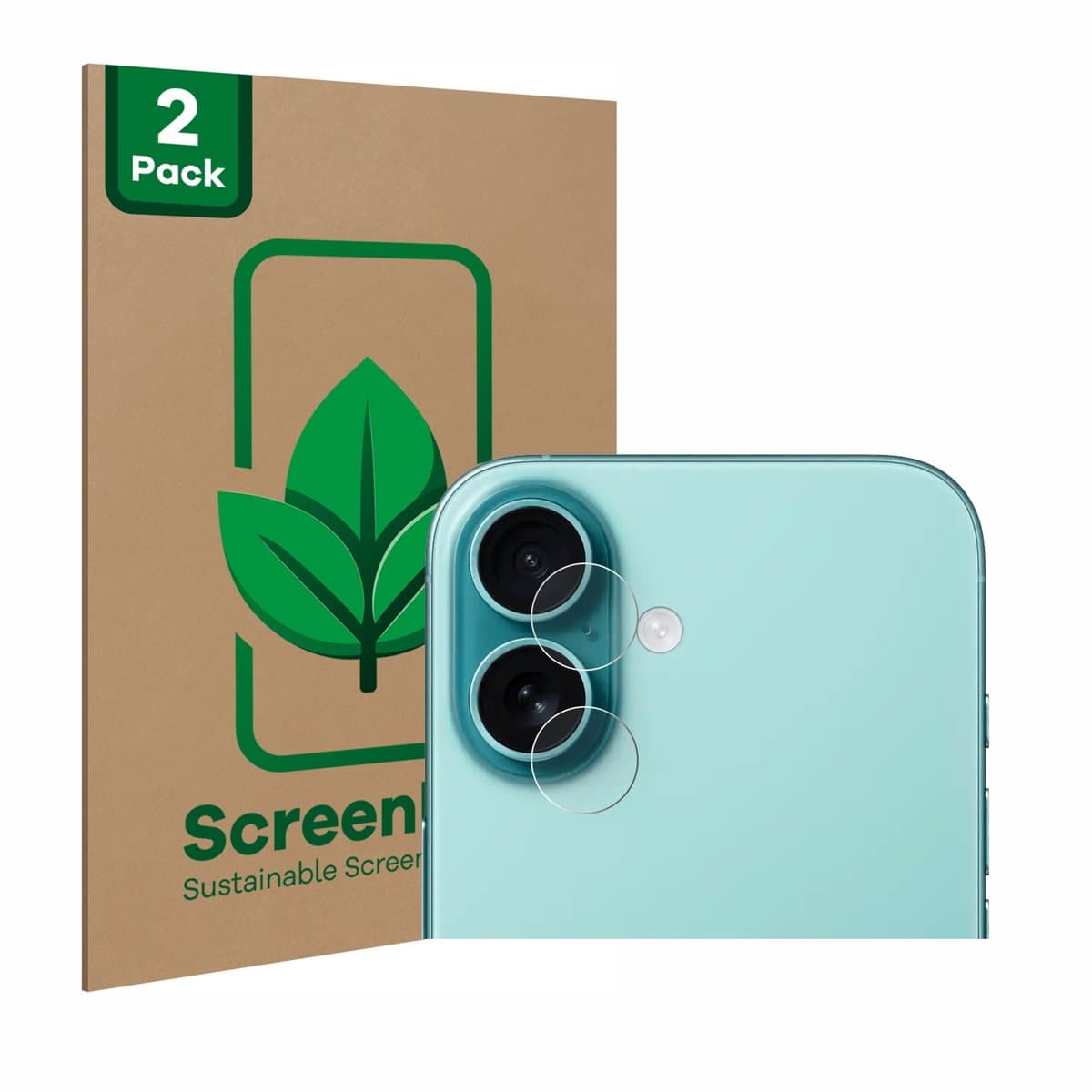 ScreenLeaf - Screenprotector voor Apple iPhone 16 (ALLEEN Camera Lens) - Duurzame schermbescherming Folie Beschermfolie transparant 2 Stuks
