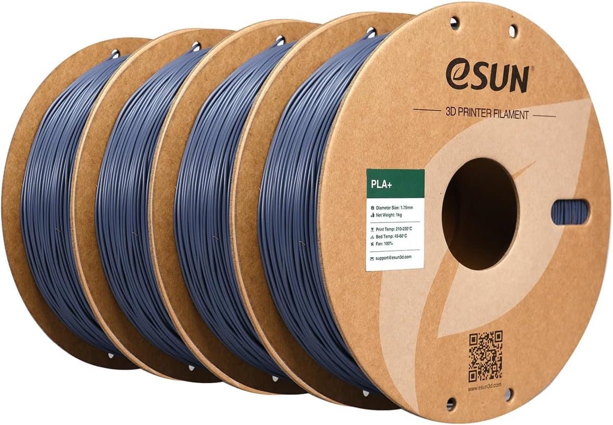 PLA+ Filament 1.75mm 4KG Set Grijs - Hoge Taaiheid & Precisie 3D Printer Materiaal